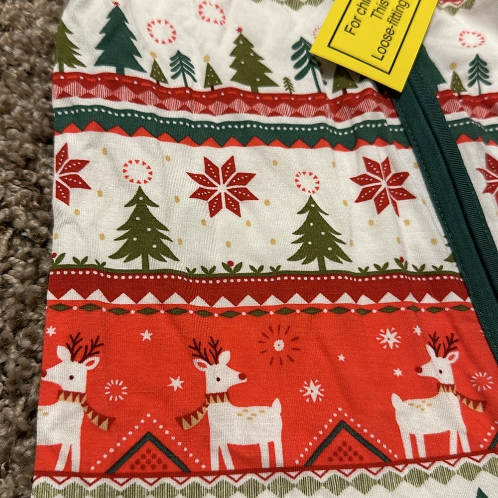 NWT angel dear 2 way zipper romper reindeer fair isle size 6-12m - Picture 2 of 3